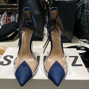 SCHUTZ Blue and Clear Heels